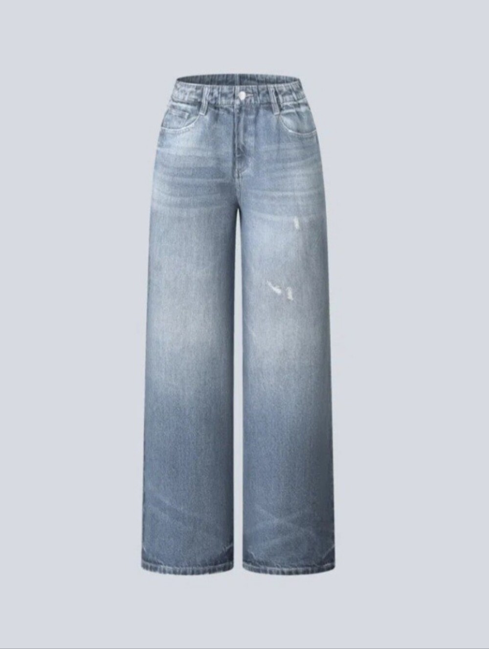 HALARA Mid Rise Denim Print French Terry Casual Sweatpants Jeans - Picture 7 of 10